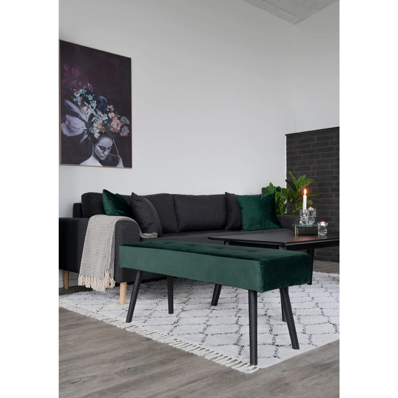 Se Skiby Bænk - Bænk i mørkegrøn velour med sorte ben HN1206 ❤ Stort online udvalg i House Nordic ❤ Hurtig levering: 1 - 2 Hverdage samt billig fragt ❤ Varenummer: BGH-42083722166524 og barcode / Ean: &
