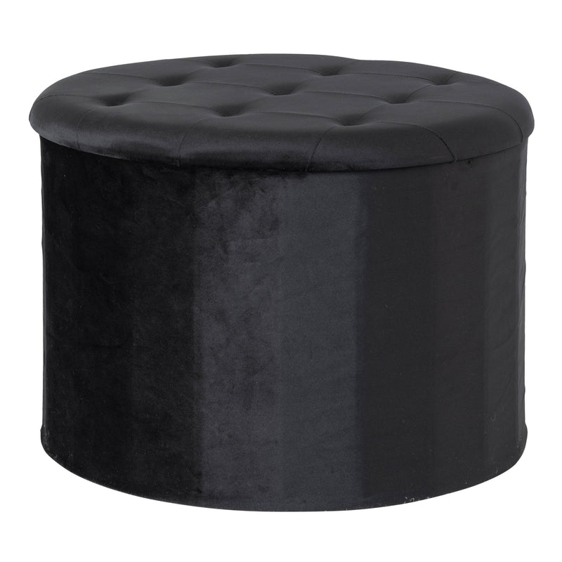 Se Turup Puf - Puf I Velour Med Opbevaring, Sort , Ø50X35 Cm ❤ Stort online udvalg i HouseNordic ❤ Hurtig levering: 1 - 2 Hverdage samt billig fragt ❤ Varenummer: BBM-45561068585237 og barcode / Ean: &