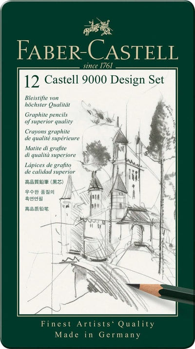 Se Faber-Castell Blyant sæt pitt 9000 5b-5h tin 12 ass online her - Ean: 4005401190646