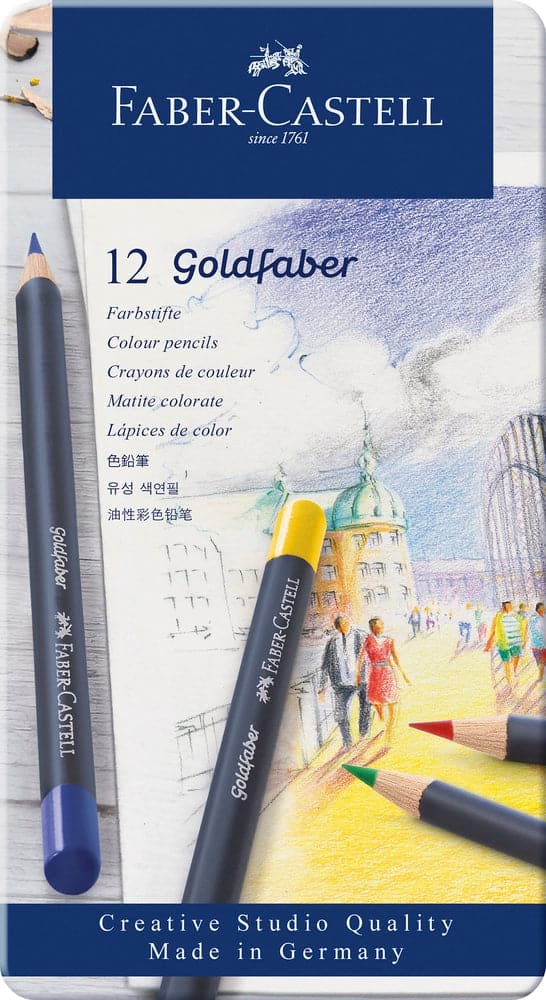 Se Faber-Castell Farveblyant Gold tin 12 ass online her - Ean: 4005401147121