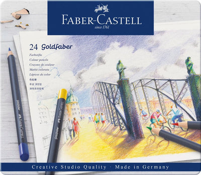 Se Faber-Castell Farveblyant Gold tin 24 ass online her - Ean: 4005401147244