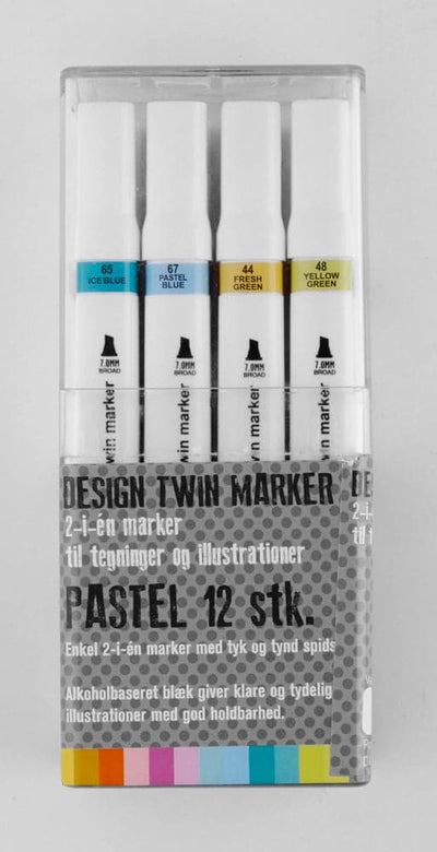 Se Design twin marker pastel 12 stk online her - Ean: 5703273151633
