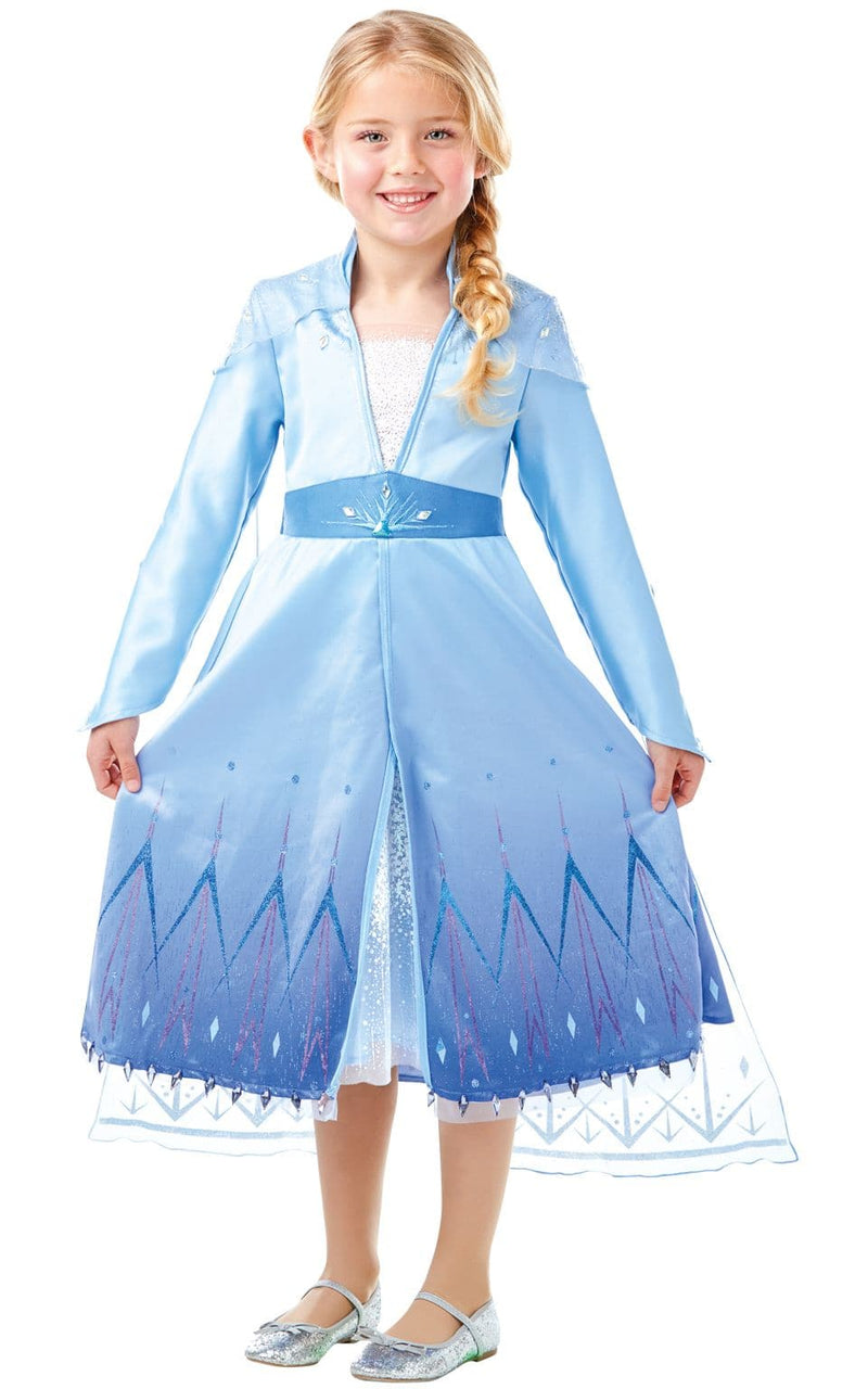 Se Disney Frost 2 ELSA Premium Kjole Udklædningstøj (3-10 år)(Str. 128/L) ✔ Kæmpe udvalg i  Rubie&