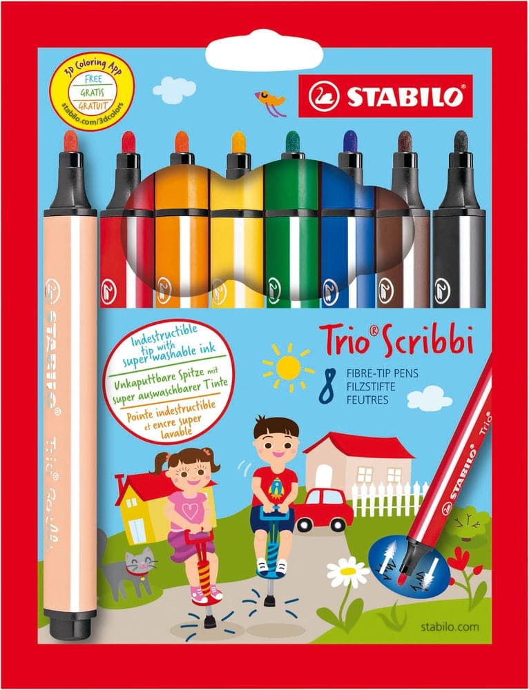 Se Stabilo Fiberpen Stabilo trio scribbi sæt 8 ass. online her - Ean: 4006381343626