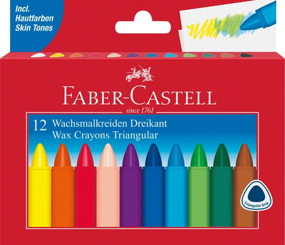 Se Faber-Castell Vokskridt trekantet 12 stk online her - Ean: 4005401200109