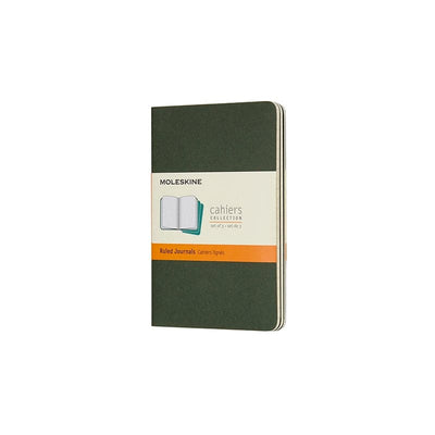 Se Notesbog Moleskine pocket cahiers grøn 3 stk m/64 linjerede online her - Ean: 8055002855211