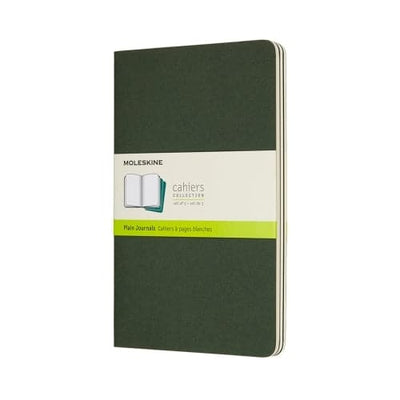 Se Notesbog Moleskine l cahiers grøn 3 stk m/80 blanke ark online her - Ean: 8055002855297