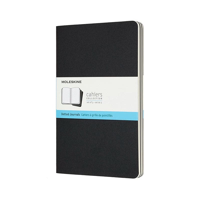 Se Notesbog Moleskine large cahiers sort 3 stk m/80 prikket ark online her - Ean: 8058341719213