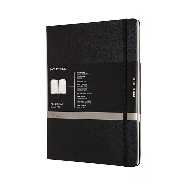 Se Notesbog Moleskine pro xl sort m/linjerede ark online her - Ean: 8058647620800