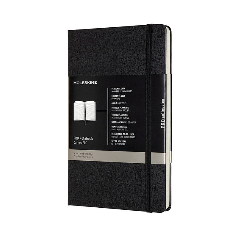 Se Notesbog Moleskine pro large sort m/linjerede ark online her - Ean: 8058647620756