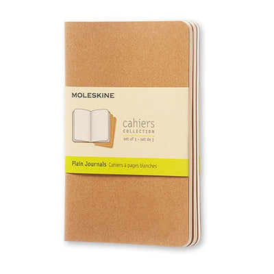 Se Notesbog Moleskine pocket cahiers kraft 3 stk m/64 blanke online her - Ean: 9788883704949