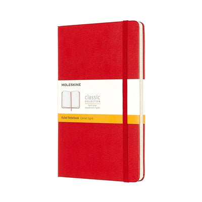 Se Notesbog Moleskine large rød m/240 linjerede ark hard cover online her - Ean: 9788862930048