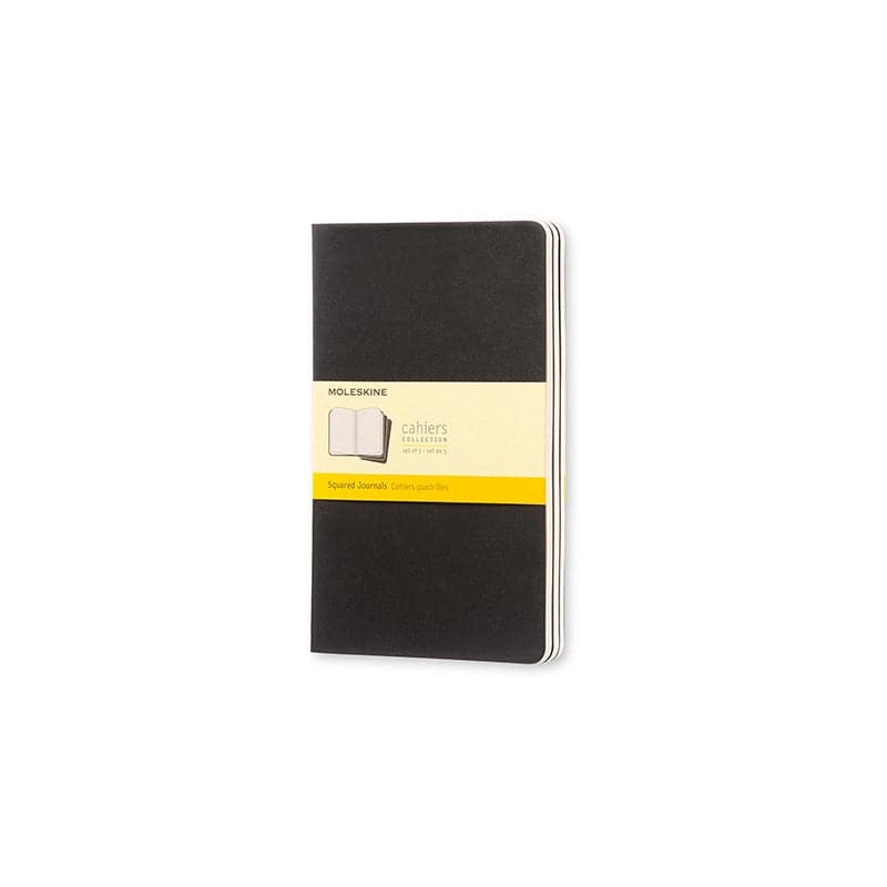 Se Notesbog Moleskine l cahiers sort 3 stk m/80 kvadrerede ark online her - Ean: 9788883704963