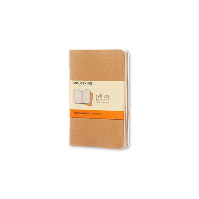 Se Notesbog Moleskine pocket cahiers kraft 3 stk m/64 linjerede online her - Ean: 9788883704925