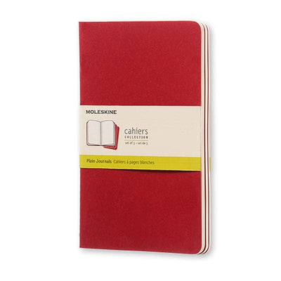 Se Notesbog Moleskine large cahiers rød 3 stk m/80 blanke ark online her - Ean: 9788862931038