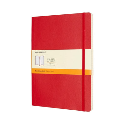Se Notesbog Moleskine xl rød m/192 linjerede ark soft online her - Ean: 8055002854672