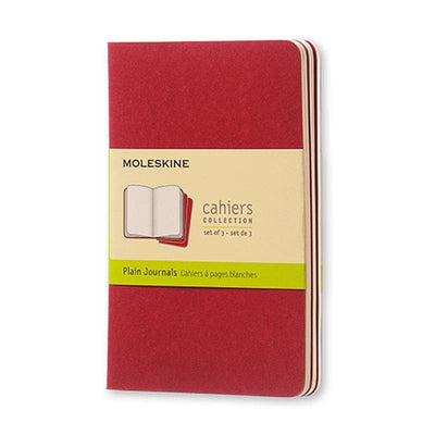 Se Notesbog Moleskine pocket cahiers rød 3 stk m/64 blanke ark online her - Ean: 9788862930970