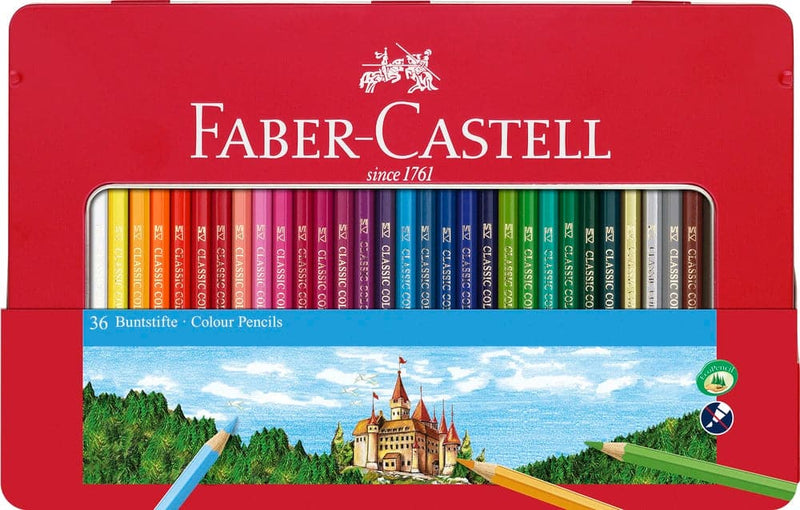 Se Faber-Castell Farveblyant slot 36stk ass tinæske online her - Ean: 8991761324011