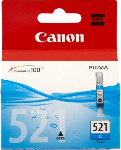 Se Canon CLI-521c cyan ink cartridge printerpatron online her - Ean: 4960999577494