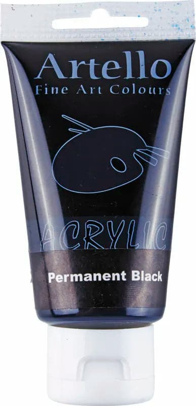 Se Akrylmaling Artello sort permanent 75ml online her - Ean: 5700138003632