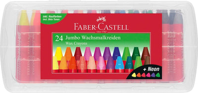Se Faber-Castell Vokskridt jumbo 24 farver online her - Ean: 4005401200345