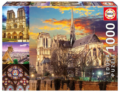 Se Educa Puslespil Notre Dame collage 1000 brikker online her - Ean: 8412668184565