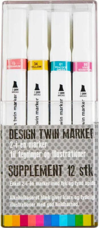 Se Design twin marker supplement 12 stk online her - Ean: 5703273223743