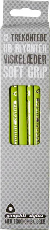 Se Blyant Graphit Stylus soft grip limegrøn 12 stk online her - Ean: 5703273235029