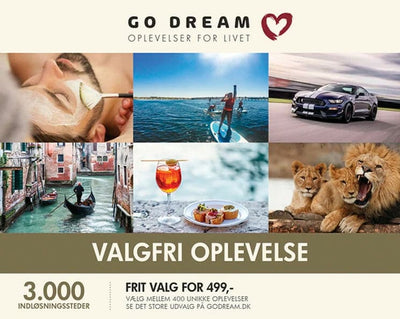 Se GO DREAM Valgfri oplevelse 499,- online her - Ean: 5711434019166