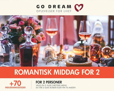 Se GO DREAM Romantisk middag for 2 online her - Ean: 5711434019012