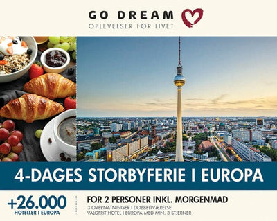 Se GO DREAM 4-dags Storbyferie i Europa online her - Ean: 5711434037856
