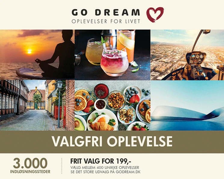 Se GO DREAM Valgfri oplevelse 199,- online her - Ean: 5711434024399