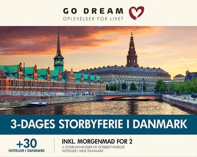 Se GO DREAM 3 dages storbyferie i Danmark inkl. morgenmad online her - Ean: 5711434042157