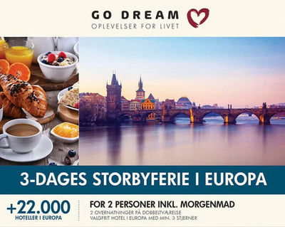 Se GO DREAM 3-dages storbyferie i Europa med morgenmad online her - Ean: 5711434042140