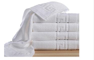 DRT Greca Luksus Hotel kvalitets håndklæde m/Bort  70x140 cm Hvid 1 stk - Køb online nu