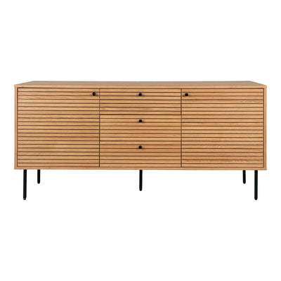 Se Kyoto Skænk - Skænk, Egefiner, Sorte Metalben, 3 Skuffer, 2 Låger 150X40X74 Cm ❤ Stort online udvalg i HouseNordic ❤ Hurtig levering: 1 - 2 Hverdage samt billig fragt - Varenummer: BBM-47983674917141 og barcode / Ean: '5713917027606 på lager - Udsalg på Alle produkter, Nyheder, Populære produkter, Skænk Spar op til 58% - Over 454 kendte mærker på udsalg