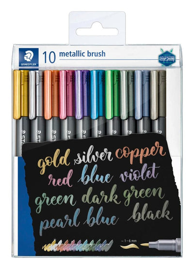 Se Penseltusser metallic brush 10 stk. ass farver online her - Ean: 4007817077887