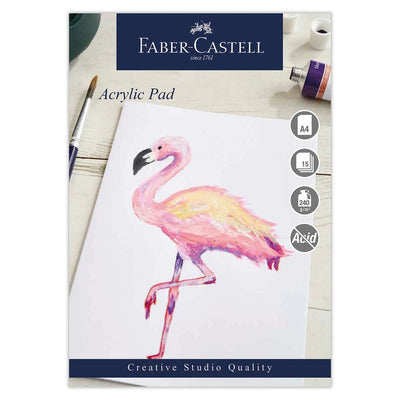 Se Faber-Castell Blok akryl A4 240g syrefri 15ark limet i top online her - Ean: 5038041057528
