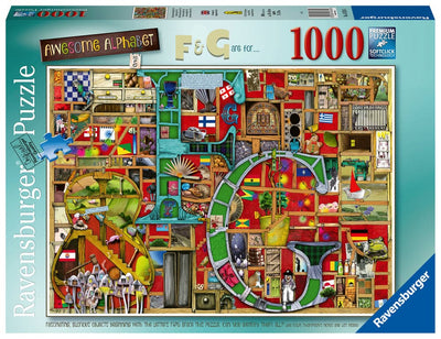 Se Ravensburger Puslespil Awesome Alphabet F&G 1000 brikker online her - Ean: 4005556167616