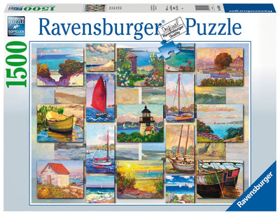 Se Ravensburger Puslespil Coastal Collage 1500 brikker online her - Ean: 4005556168200