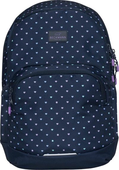 Se Skoletaske Beckmann mellemtrin sport jr Blue hearts 30 liter online her - Ean: 7049982301449