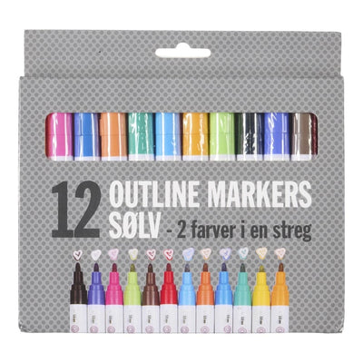 Se Marker outline 3.0 mm 2 i en sølv/farver 12 ass online her - Ean: 5703273301991