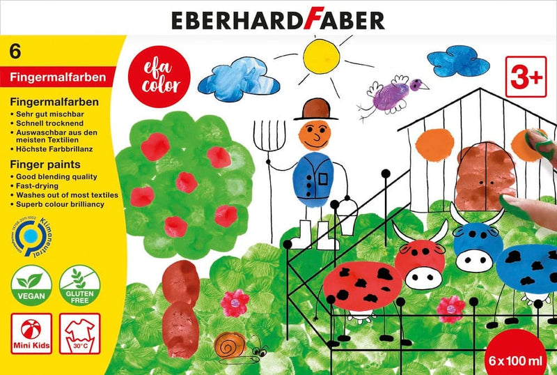 Se Faber-Castell Eberhard Fingermaling 100 ml 6 ass farver online her - Ean: 4087205788069