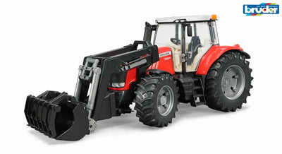Se Bruder Massey Ferguson 7600 traktor med frontlæsser online her - Ean: 4001702030476
