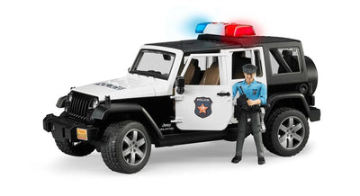 Se Bruder Jeep Wrangler Politibil med politimand online her - Ean: 4001702025267