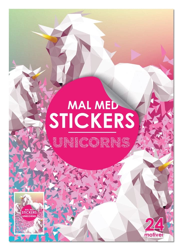 Se Malebog - mal med stickers Unicorns online her - Ean: 5711708129744