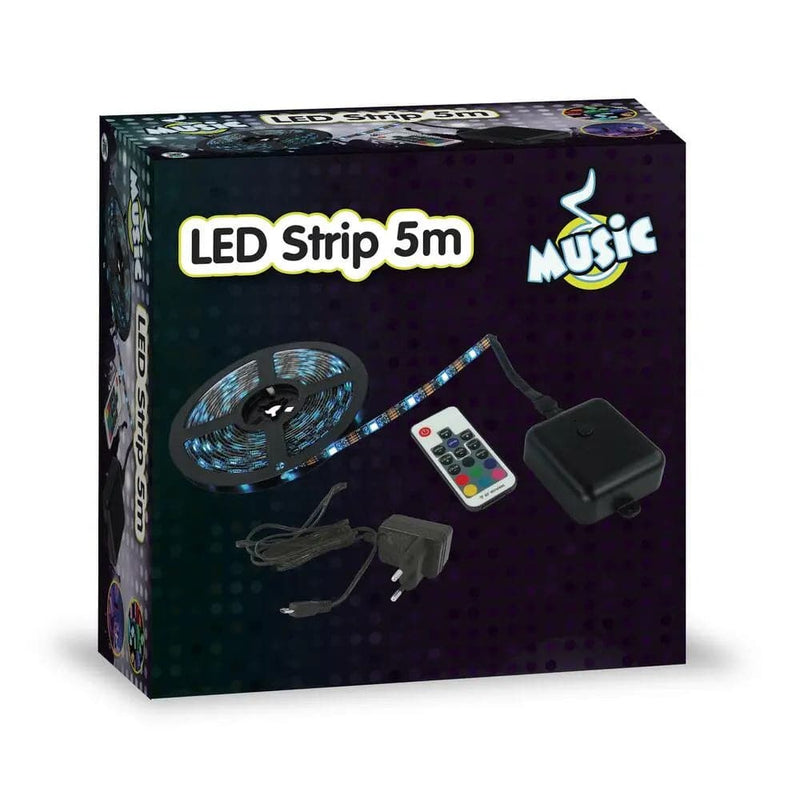 Se MUSIC LED Lysstrip 5 m med Fjernbetjening online her - Ean: 5713428016915