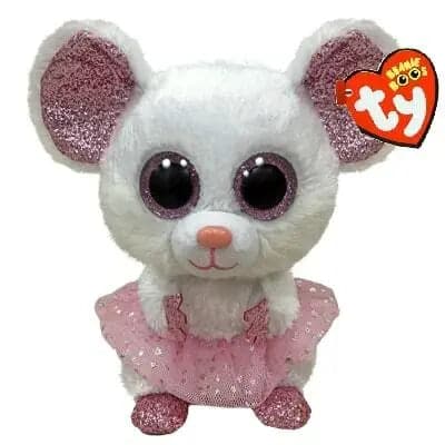 Se Ty Beanie Boos Nina hvid ballerina mus 15,5 cm online her - Ean: 0008421363650