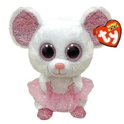 Se Ty Beanie Boos Nina hvid ballerina mus 23 cm online her - Ean: 0008421364886