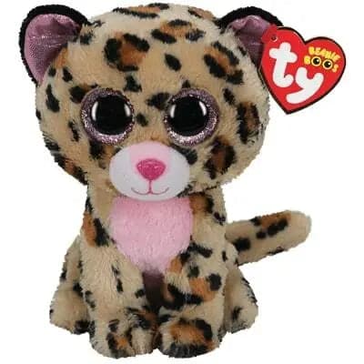 Se Ty Beanie Boos Livvie brun/lyserød leopard 23 cm online her - Ean: 0008421364909